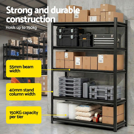 Giantz Garage Shelving 1.8X1.2m Warehouse Rack Storage Shelves Workshop Racks Steel.