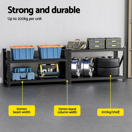 Giantz 2x 0.9M Garage Shelving Workbench Warehouse Rack.