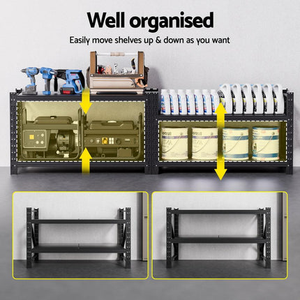 Giantz 2x 0.9M Garage Shelving Workbench Warehouse Rack.