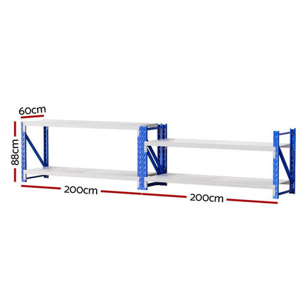 Giantz 2x 0.9M Garage Shelving Workbench Warehouse Rack.