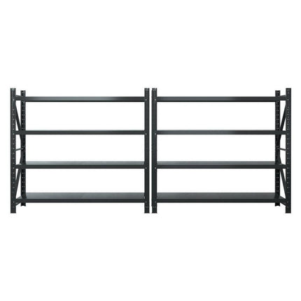 Giantz 4Mx1.8M Garage Shelving Warehouse Rack Black.