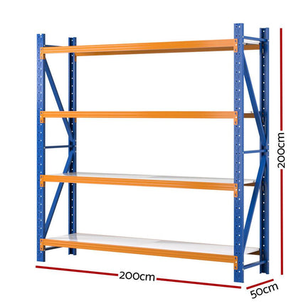 Giantz 2Mx2M Garage Shelving Warehouse Rack Pallet Racking Storage Shelf Blue.
