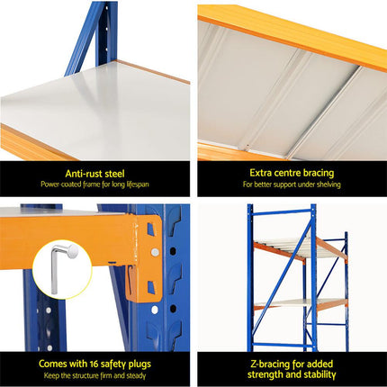 Giantz 2Mx2M Garage Shelving Warehouse Rack Pallet Racking Storage Shelf Blue.