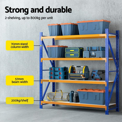 Giantz 4Mx2M Garage Shelving Warehouse Rack.