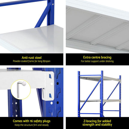 Giantz 4Mx2M Garage Shelving Warehouse Rack Blue.