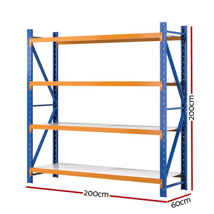 Giantz 2Mx2M Garage Shelving Warehouse Rack Pallet Racking Storage Shelf Blue.