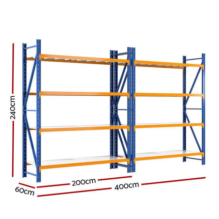 Giantz 4Mx2.4M Garage Shelving Warehouse Rack.