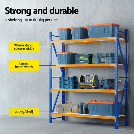 Giantz 4Mx2.4M Garage Shelving Warehouse Rack.