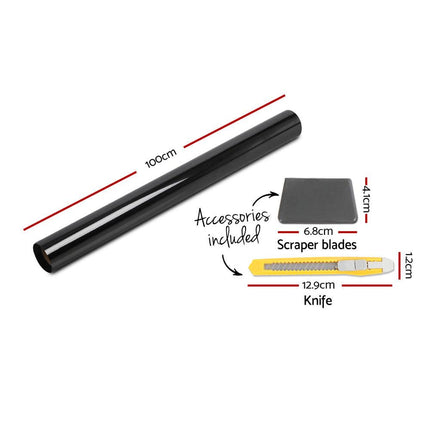 Giantz Window Tint Film Black Roll 15% VLT Home House 100cm X 30m Tinting tools.
