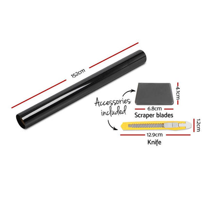 Giantz Window Tint Film Black Roll 15% VLT Home House 152cm X 30m Tinting Tools.