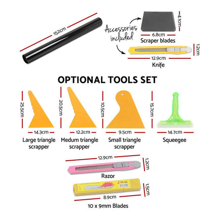 Giantz Window Tint Film Black Roll 35% VLT Home 152cm X 30m Tinting Tools Kit.
