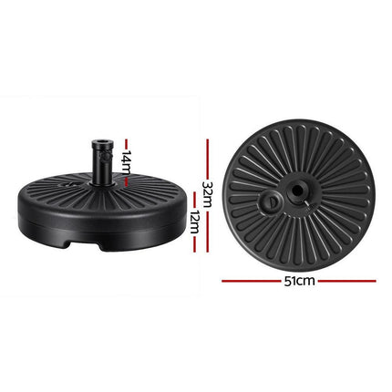 Instahut Outdoor Umbrella Base Weight Round Plastic Pole Holder 30-48mm Beach.