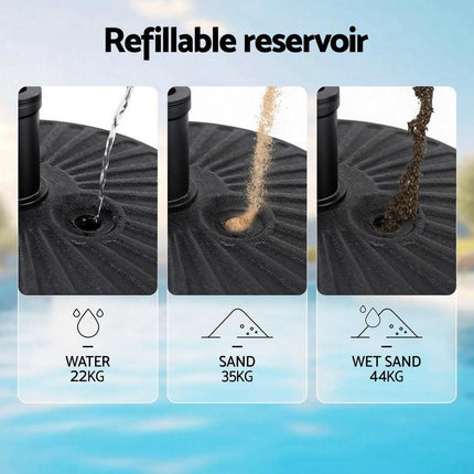 Instahut Outdoor Umbrella Base Weight Round Plastic Pole Holder 30-48mm Beach.