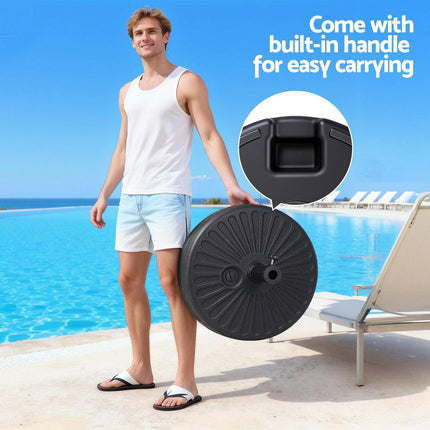 Instahut Outdoor Umbrella Base Weight Round Plastic Pole Holder 30-48mm Beach.