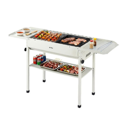 Grillz Portable BBQ Grill w/ Stainless Steel Racks & Pans for Outdoor.