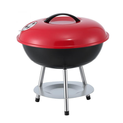 Grillz Charcoal BBQ Grill Portable with Lid for Camping Outdoor.