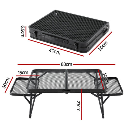 Weisshorn Camping Table Mesh Desktop Lightweight Portable Outdoor Folding Grill Desk.
