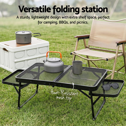 Weisshorn Camping Table Mesh Desktop Lightweight Portable Outdoor Folding Grill Desk.