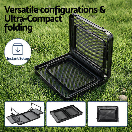 Weisshorn Camping Table Mesh Desktop Lightweight Portable Outdoor Folding Grill Desk.