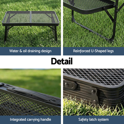 Weisshorn Camping Table Mesh Desktop Lightweight Portable Outdoor Folding Grill Desk.