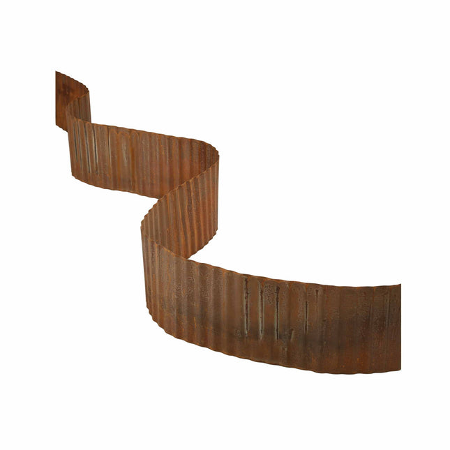 Green Fingers Garden Edging 10ft Metal Flexible Garden Border Corrugated Steel Lawn Edging Rust.