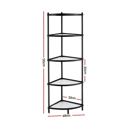 Artiss 5-Tier Kitchen Corner Shelf Rack Stand Microwave Metal Storage Shelves.