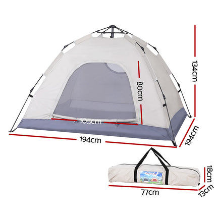 Weisshorn Camping Tent Instant Tent Pop up 2 Person Outdoor Hiking Tents Hiking Beige.