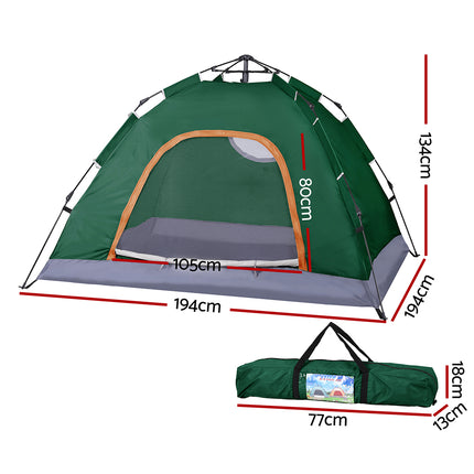 Weisshorn Camping Tent Instant Tent Pop up 2 Person Outdoor Hiking Tents Hiking Green.