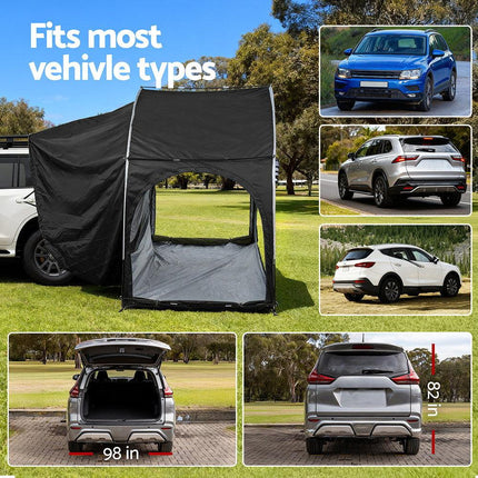 Weisshorn Camping Tent Car SUV Rear Hatchback Tents Canopy Portable Outdoor Family Black.