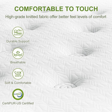 BedStory Double 30cm Hybrid Mattress Cooling Gel Memory Foam 5 Zone Pocket Spring Bed Temperature Regulating.