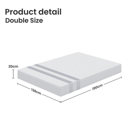 20cm Double Reversible Gel Memory Foam Mattress BedStory Medium Soft & Firm.