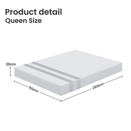 20cm Queen Reversible Gel Memory Foam Mattress BedStory Medium Soft & Firm.