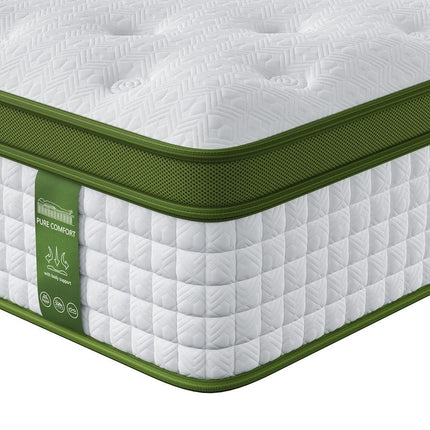 BedStory 34cm King Latex Hybrid Mattress Medium Firm - 5 Zone Pocket Spring Bed for Pressure Relief Motion Isolation.