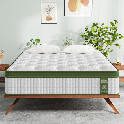 BedStory 34cm Queen Latex Hybrid Mattress Medium Firm - 5 Zone Pocket Spring Bed for Pressure Relief Motion Isolation.