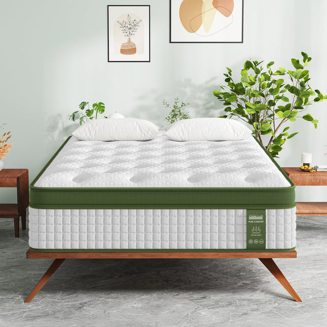 BedStory 34cm Single Latex Hybrid Mattress Medium Firm - 5 Zone Pocket Spring Bed for Pressure Relief Motion Isolation.