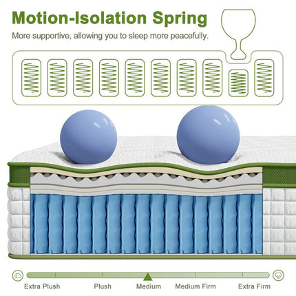BedStory 34cm Single Latex Hybrid Mattress Medium Firm - 5 Zone Pocket Spring Bed for Pressure Relief Motion Isolation.