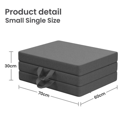 10cm Small Single BedStory 3-Fold Mattress Folding Foam Bed Washable Cover, 180x70cm.