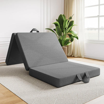 15cm Small Single BedStory 3-Fold Mattress Folding Foam Bed Washable Cover, 180x70cm.