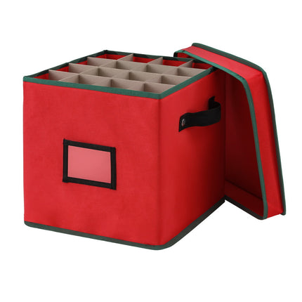 Jingle Jollys Christmas Baubles Storage Box 64 Dividers Xmas Ornaments Container.