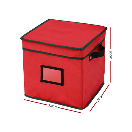 Jingle Jollys Christmas Baubles Storage Box 64 Dividers Xmas Ornaments Container.