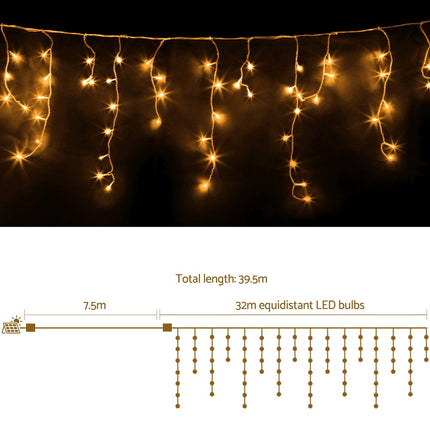 32M Christmas Lights Icicle Light 960 LED Warm White Jingle Jollys.