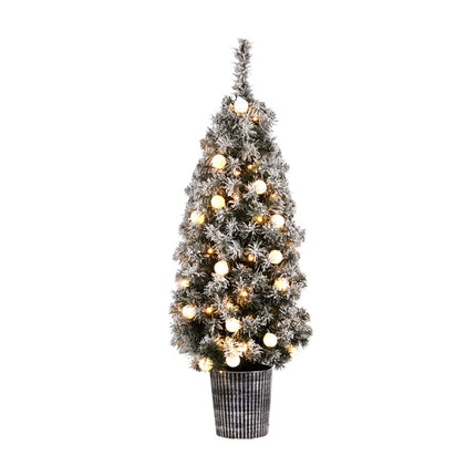 Jingle Jollys Christmas Tree 1.2M Potted Snowy Xmas Tree.