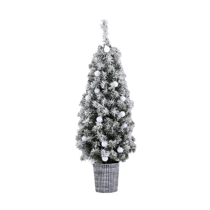Jingle Jollys Christmas Tree 1.2M Potted Snowy Xmas Tree.