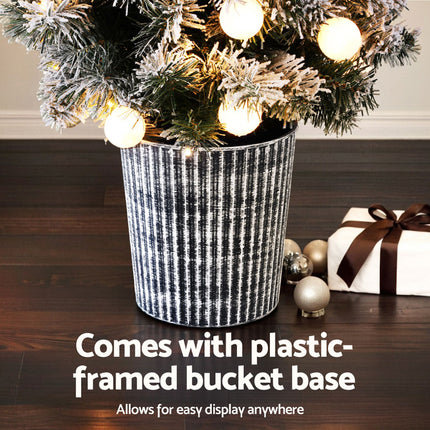 Jingle Jollys Christmas Tree 1.2M Potted Snowy Xmas Tree.