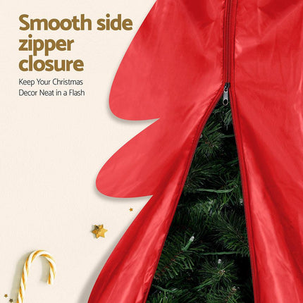 Jingle Jollys Christmas Tree Storage Bag Fits Up to 8ft Tree Xmas Bag Zipper Red.