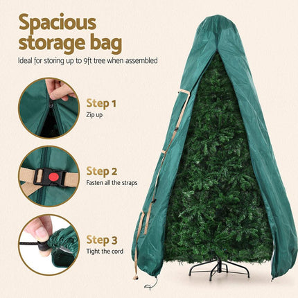Jingle Jollys Christmas Tree Storage Bag Fits Up to 9ft Tree Xmas Bag Green.