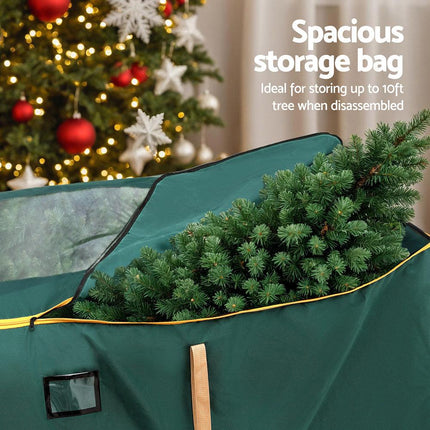 Jingle Jollys Christmas Tree Storage Bag Up to 10ft Visible Handle Wheels Green.