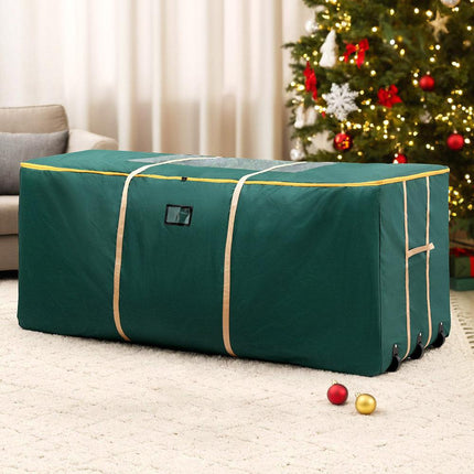 Jingle Jollys Christmas Tree Storage Bag Up to 10ft Visible Handle Wheels Green.