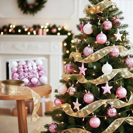 Jingle Jollys Christmas Tree Decoration Set Ribbon Baubles Ornaments Party 34pcs.