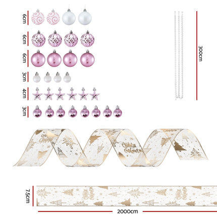 Jingle Jollys Christmas Tree Decoration Set Ribbon Baubles Ornaments Party 34pcs.